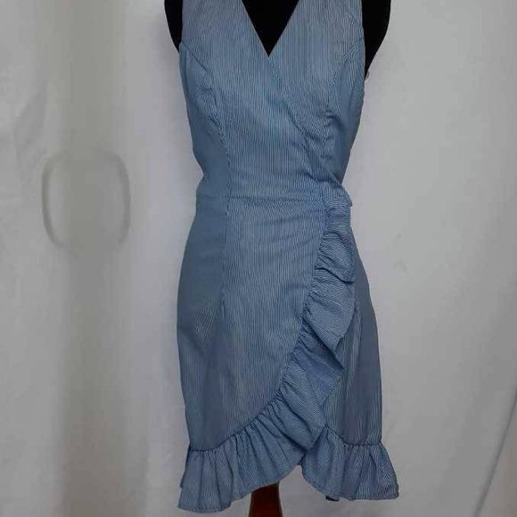 Allie Rose Dresses & Skirts - Allie Rose Womens Wrap Dress Blue White Stripe Sle